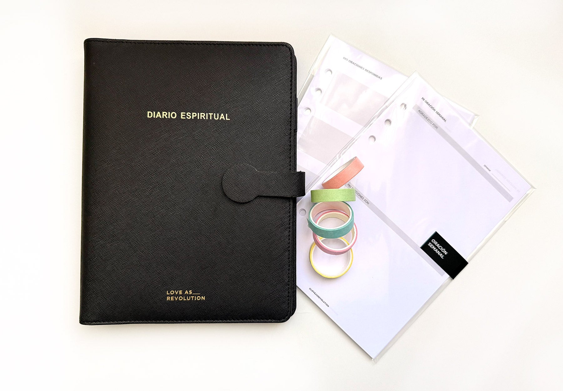 Diario + insertos + washi tape