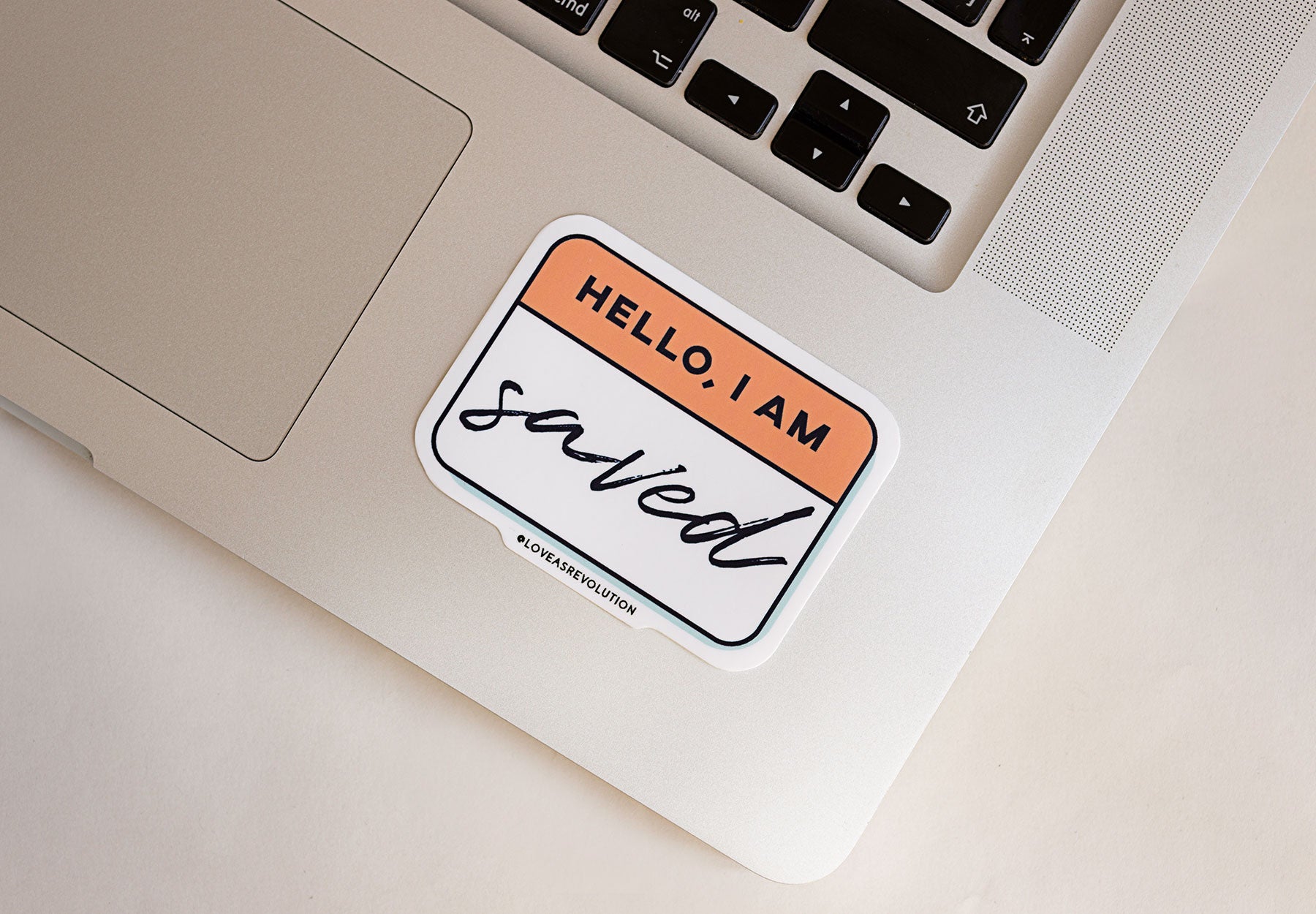 sticker hello I am saved